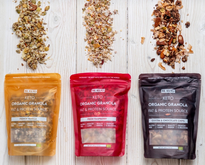 BIO KETO GRANOLA Świeża Malina 250g BeKeto - obrazek 3