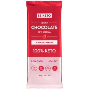 KETO CZEKOLADA Dzika Malina z Olejem MCT 80g Wegańska BeKeto
