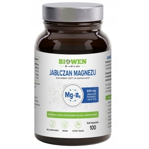 Biowen jabłczan magnezu 835 mg z witaminą B6 (P-5-P) 100 kapsułek